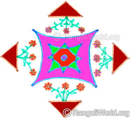 Flower plants in pot kolam