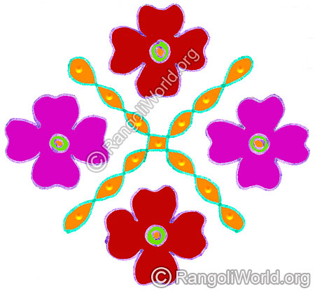Flowers and sikku kolam april24 2015