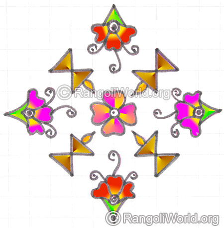 Karthigai deepam flower kolam may8 2015