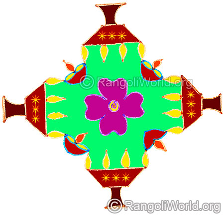 Kuthu Vilakku kolam april24 2015
