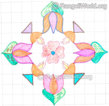 Lotus deepam kolam may8 2015