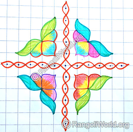 Lotus flower and sikku kolam april24 2015