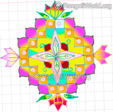 Lotus flower pooja room kolam may8 2015