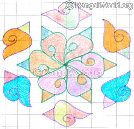 Simple sangu shell kolam may8 2015