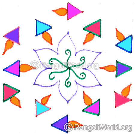 Simple vilakku poojai kolam april24 2015