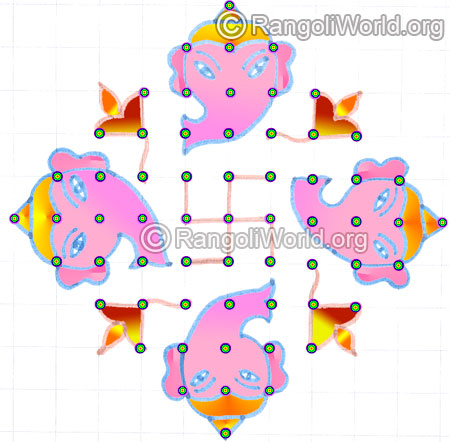 Simple vinayagar deepam pooja kolam aug 2015
