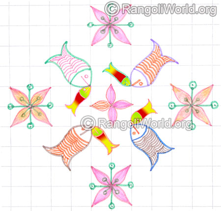 Small fish flower kolam may8 2015