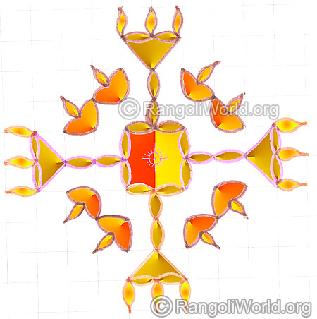Small kuthu vilakku deepam kolam may8 2015