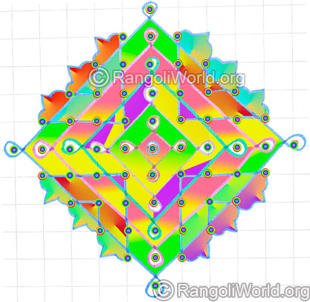 Small pooja room kolam 11 1 parallel dots may8 2015