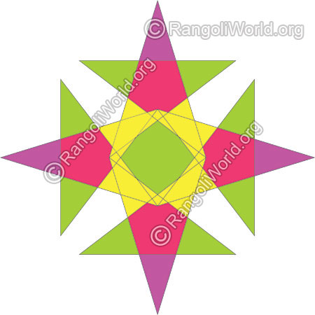 Connected stars rangoli