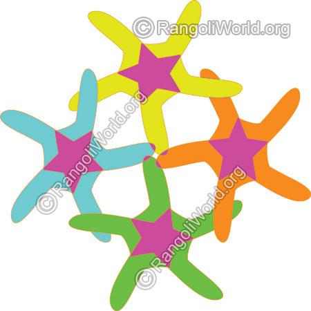 Fun star daily rangoli for kids