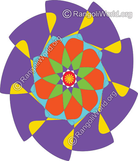 Orange flower buds rangoli