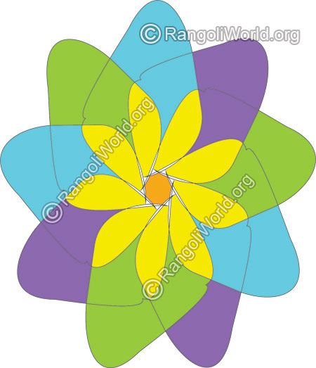 Simple freehand daily rangoli