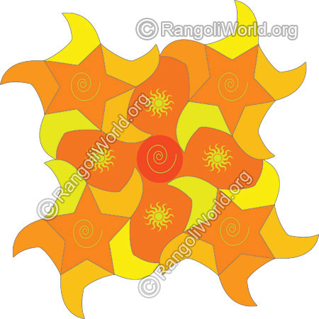 Swastika star sunshine rangoli