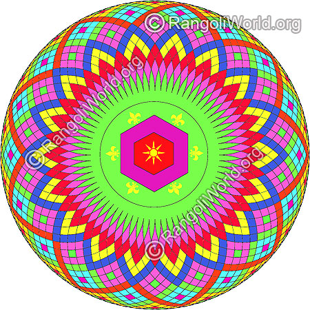 Digital freehand rangoli for temple