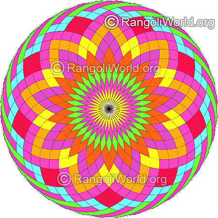 Flower buds freehand rangoli for festival