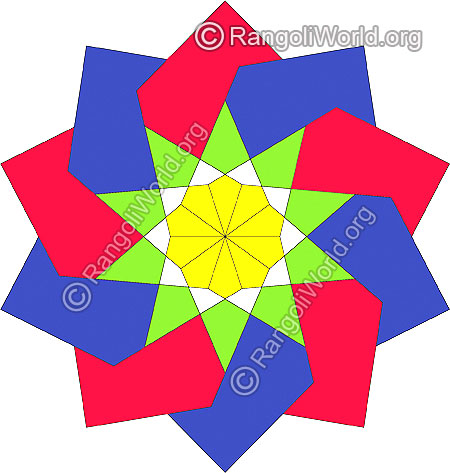 Simple flower freehand rangoli