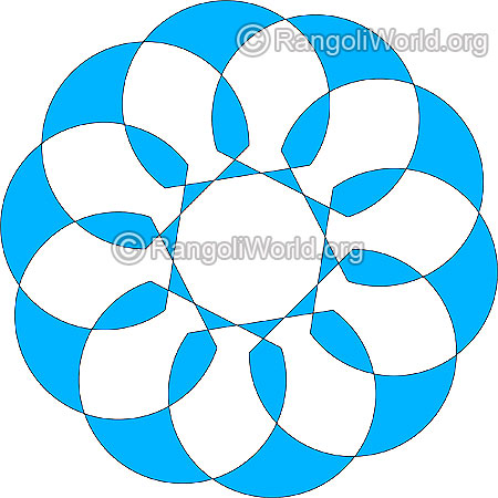 Simple flower rangoli for beginners