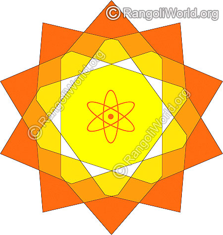 Simple freehand rangoli for pooja