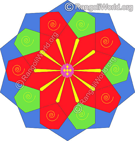 Simple pooja rangoli for home