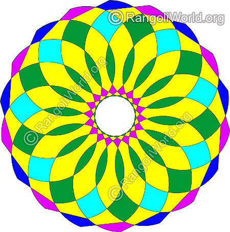Simple temple freehand rangoli jan2015