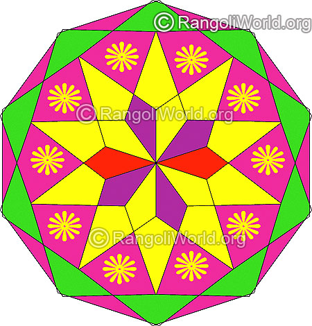Star pooja freehand rangoli