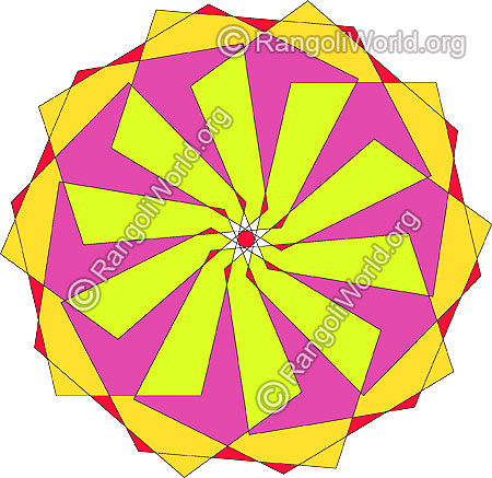 Star sun freehand rangoli