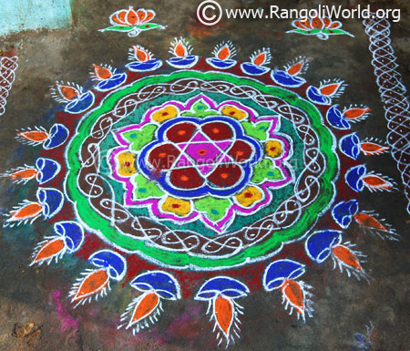 Deepam rangoli for dussehra festival 2017