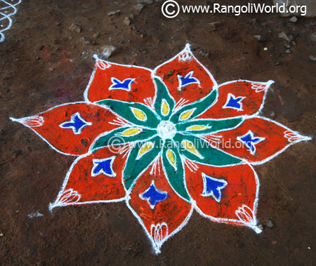 Simple freehand rangoli 2017