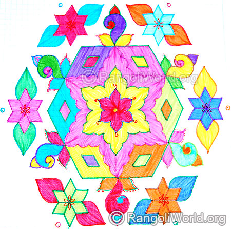 Sangu & star kolam diwali 2014