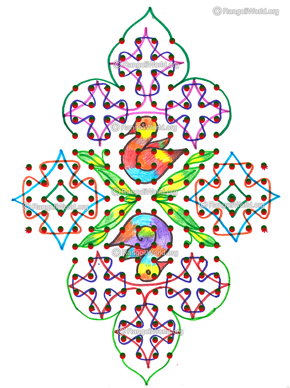 Birds sikku kolam nov 2015 with dots