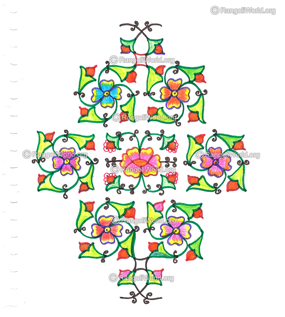 Flowers and buds kolam nov 2015