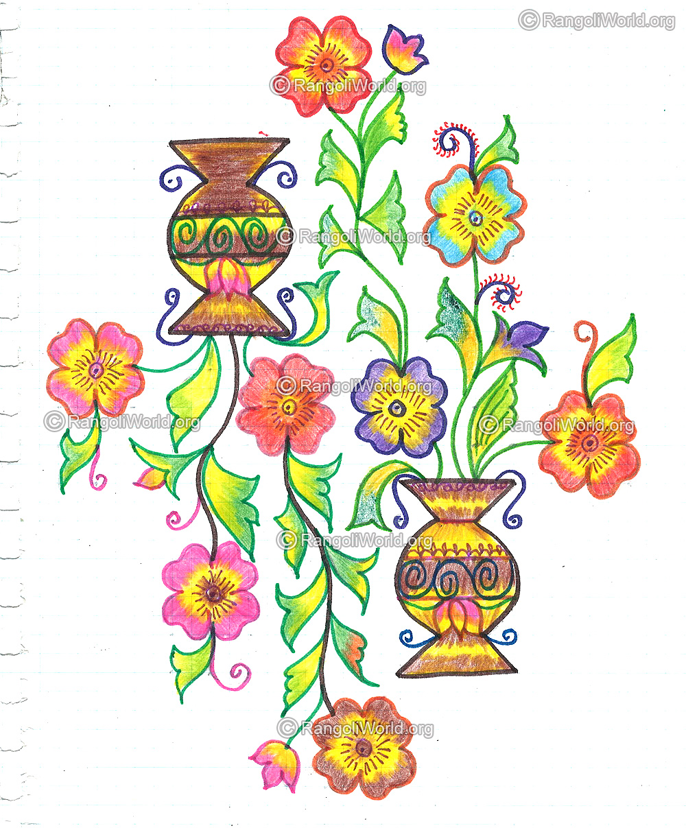 Flowers and buds kolam nov 2015