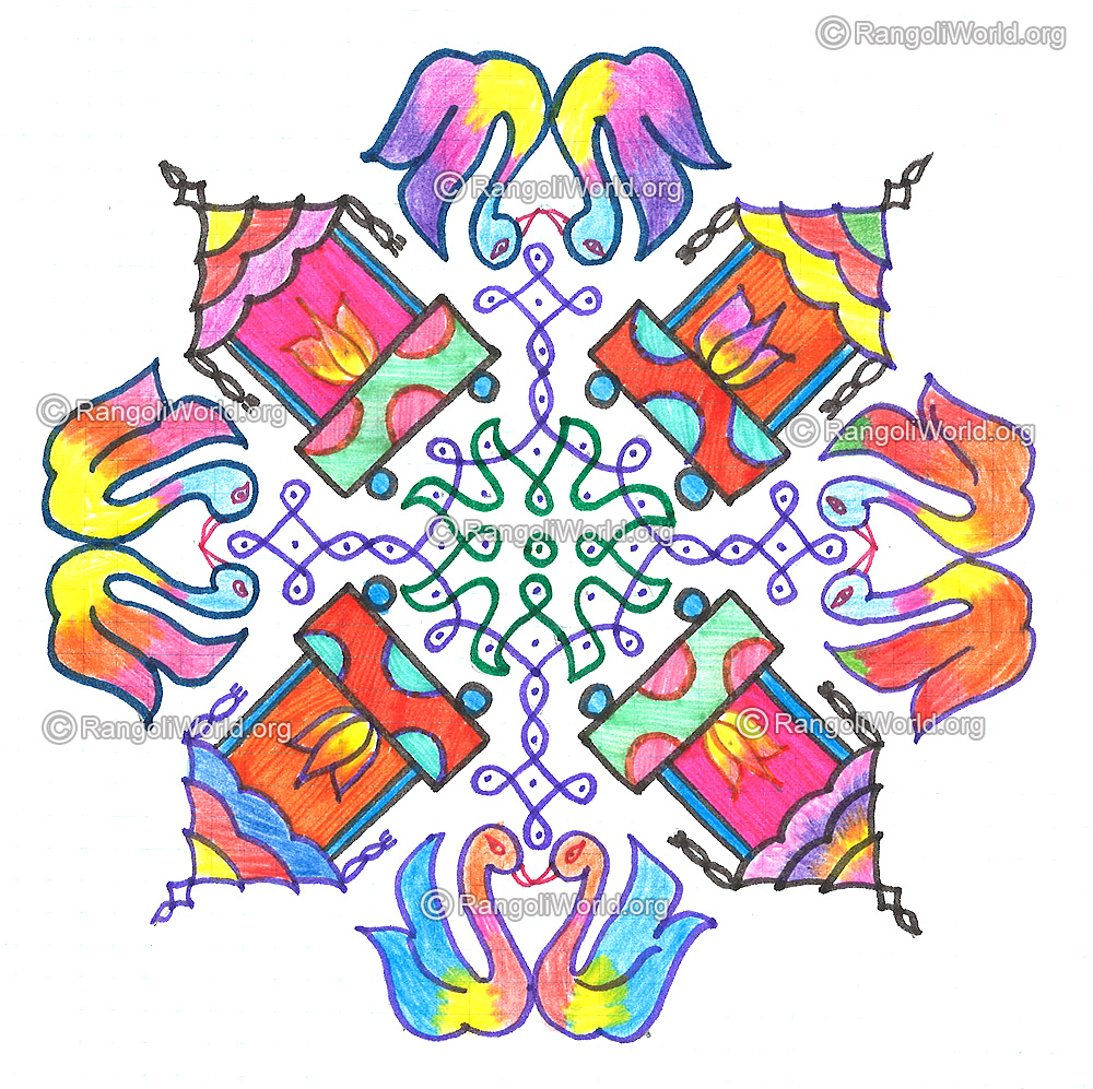 Swan ther chariot of god kolam nov 2015