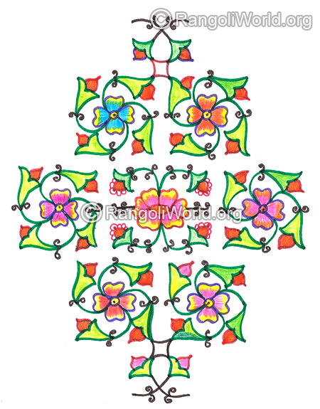 Flowers and buds kolam nov 2015