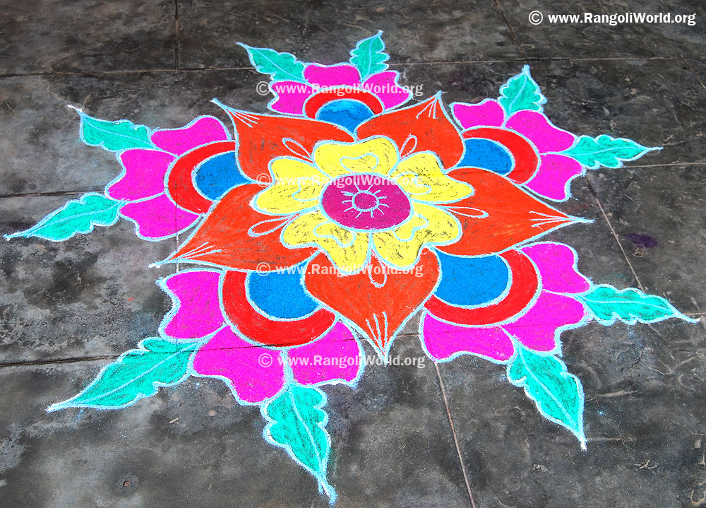 Flower Freehand Rangoli