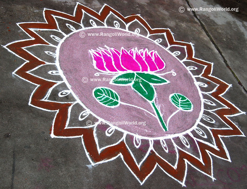 Lotus Freehand Rangoli