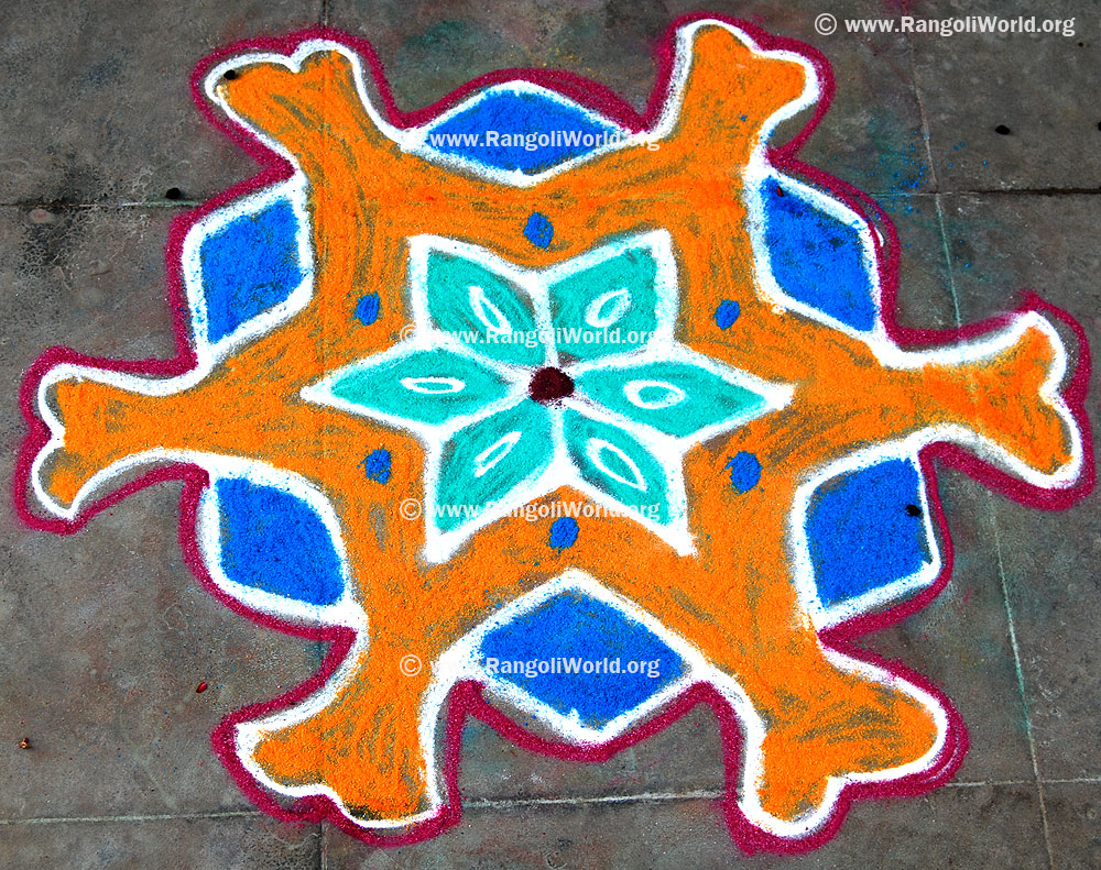 simple 7 dots Kolam