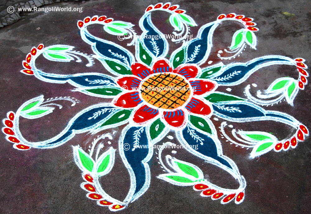 Simple Freehand Rangoli
