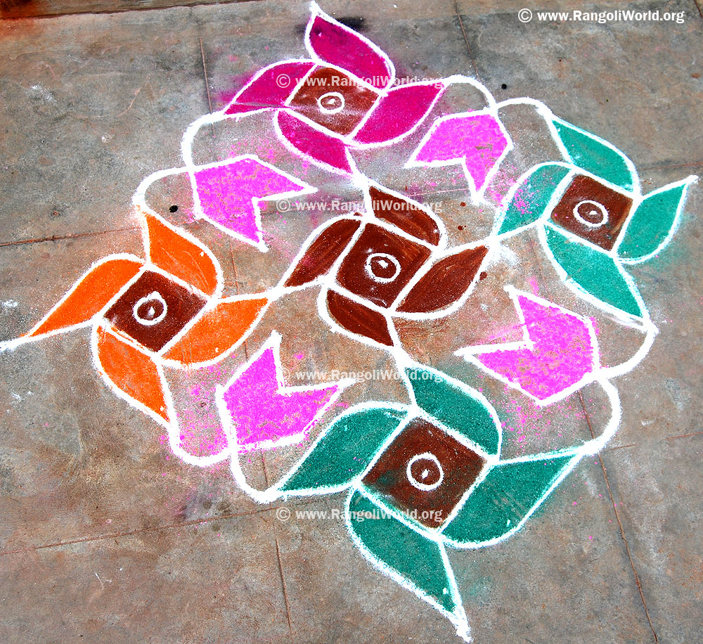 Swastik flower Kolam