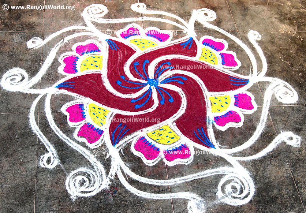 Swastik Freehand Rangoli