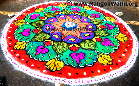 Freehand Flower Rangoli