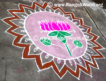 Lotus freehand rangoli dec13