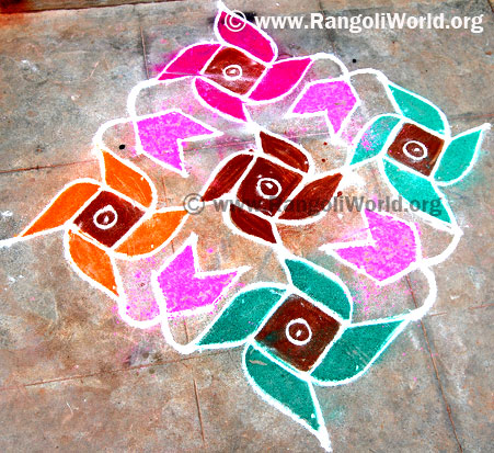 Swastik flower Kolam