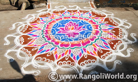Big freehand rangoli for diwali 2016