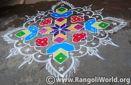 Flower lotus rangoli kolam oct 2016