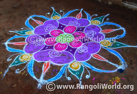 Simple deepam rangoli for diwali oct diwali 2016