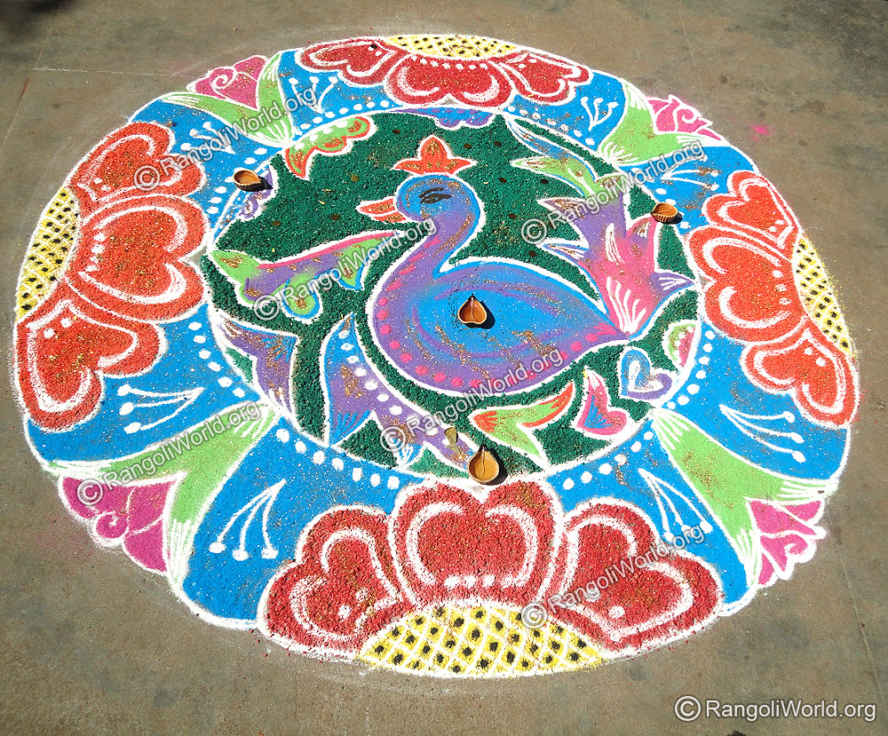 Annaparavai Bird Rangoli