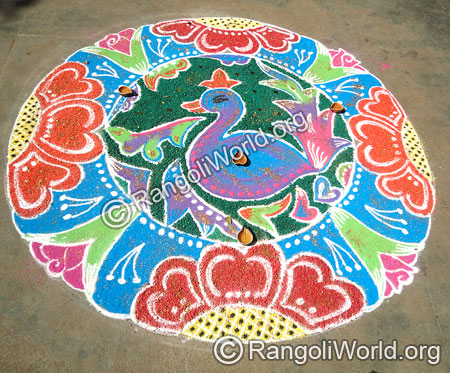 Annaparavai Bird Rangoli