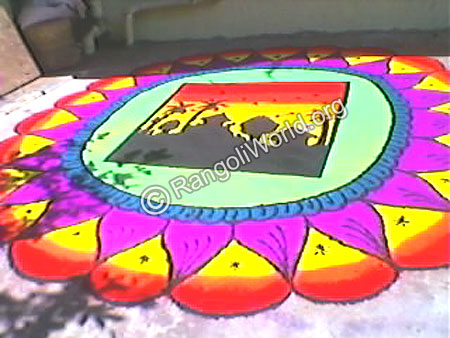 Natural Scenes In Night Rangoli
